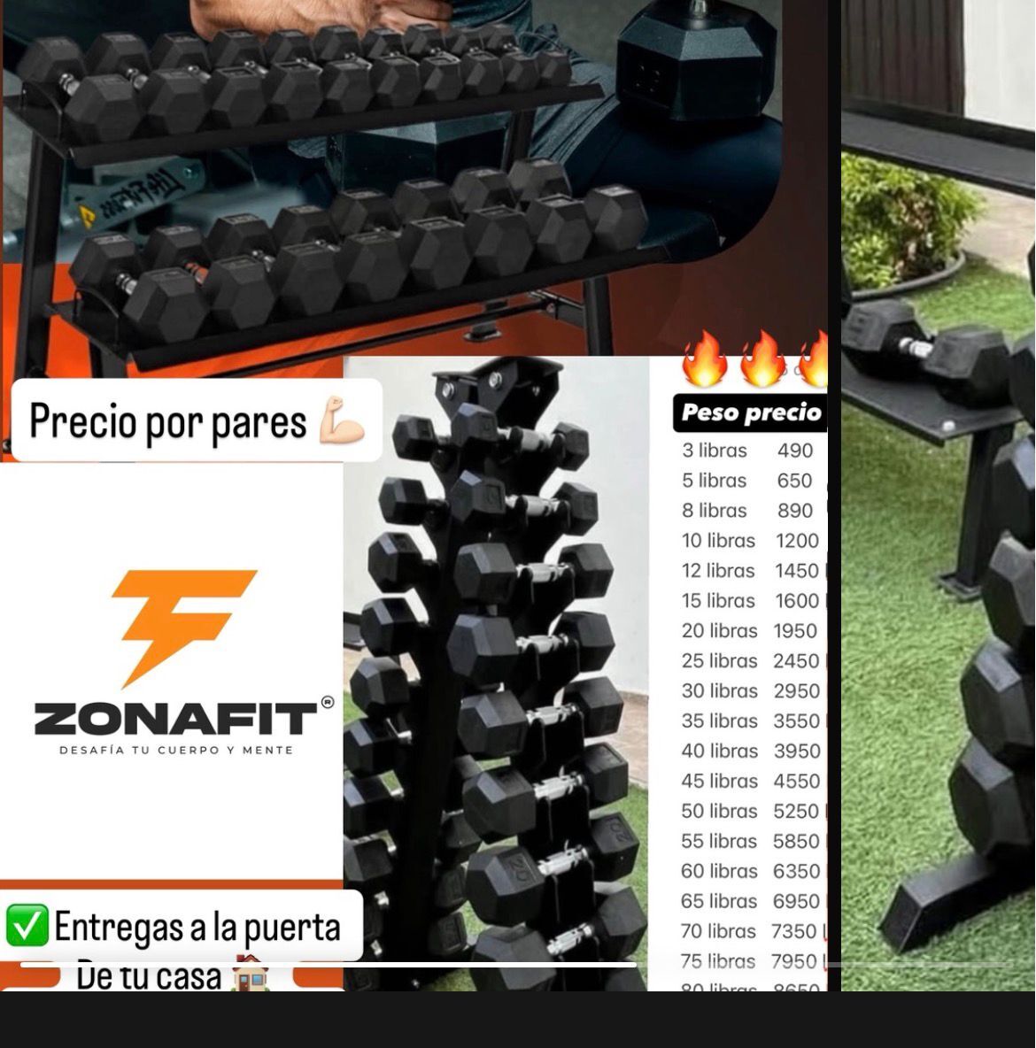 Mancuernas Recubiertas (3 a 100 lb)