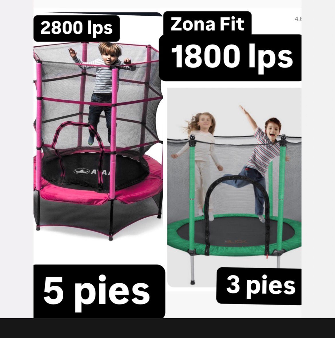 Trampolines Pequeños (3 y 5 pies)